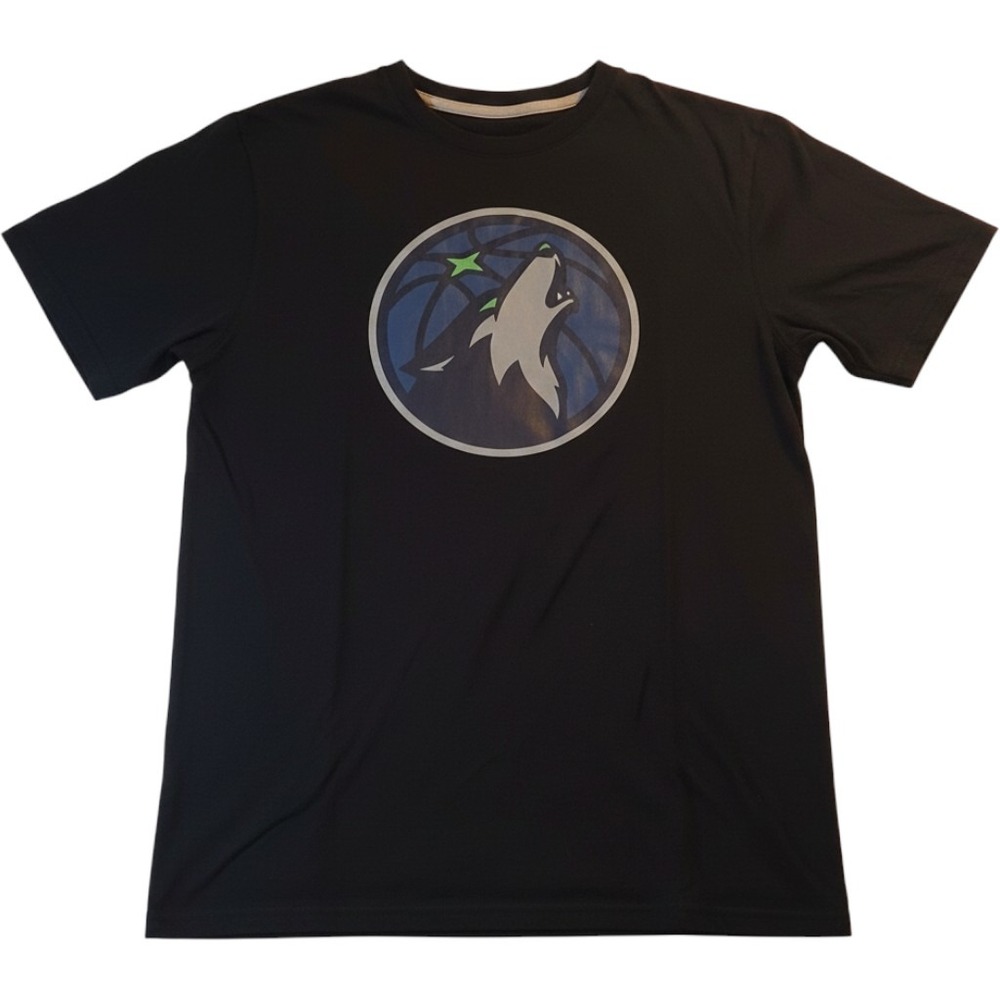 UNK NBA Minnesota Timberwolves Tee Mens XL Black Excellent Logo Graphic Shirt